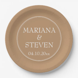Moderne Rand Minimalistische Tane Beige Papieren Bordje