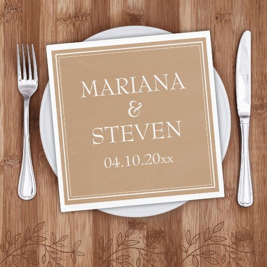 Moderne Rand Minimalistische Tane Beige Servetten