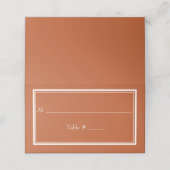 Moderne Rand Minimalistische Terracotta Huwelijk Plaatskaartje (Buitenkant ongevouwen)