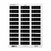 Moderne Rand Minimalistische Zwart Etiket (Full Sheet)
