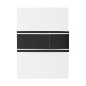 Moderne Rand Minimalistische Zwart Uitnodigingen Wikkel (Achterkant Voorbeeld)