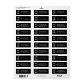 Moderne Rand Minimalistische Zwarte Label (Full Sheet)