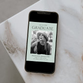 Moderne rand mintgroene foto graduatie aankondiging