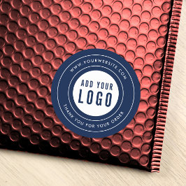 Moderne rand Voeg je Logo toe Bedankt voor aangepa Ronde Sticker