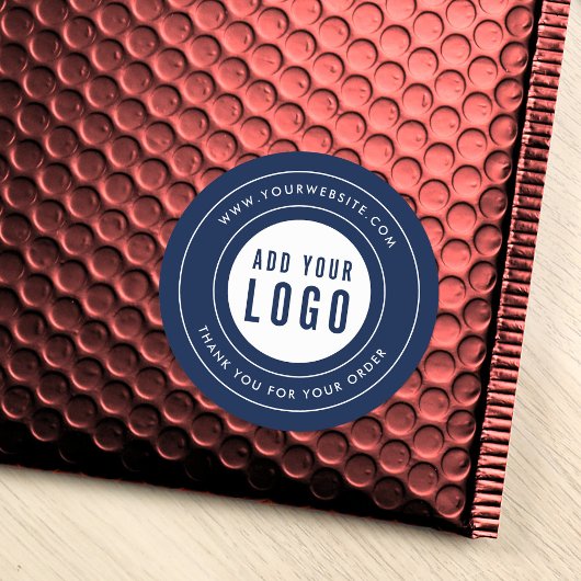 Moderne rand Voeg je Logo toe Bedankt voor aangepa Ronde Sticker