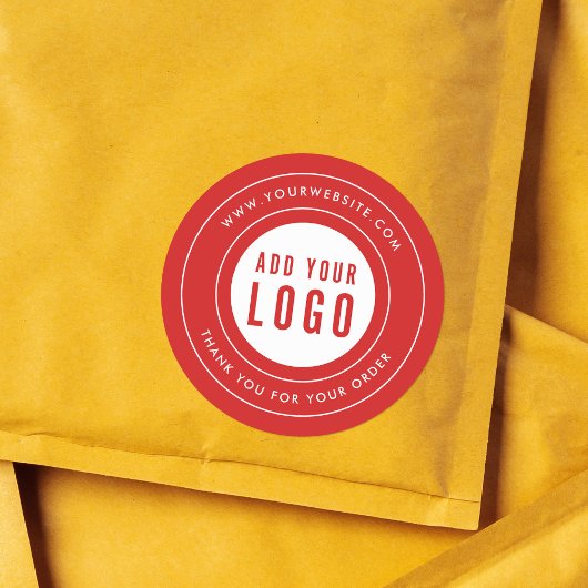 Moderne rand Voeg je Logo toe Bedankt voor aangepa Ronde Sticker