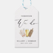 Moderne Randdebiel Morgen doen we Calligraphy BBQ Cadeaulabel (Voorkant)