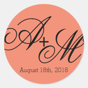 Moderne randmonogram ronde sticker