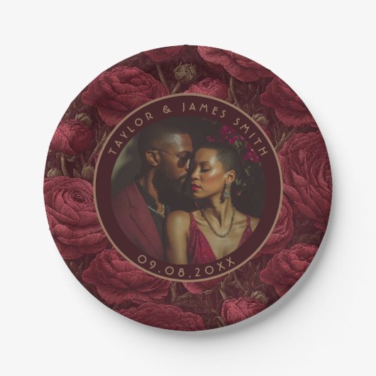 Moderne Ranunculus-borden voor huwelijksvernieuwin Papieren Bordje (Voorkant)