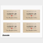 Moderne Raspberry jam karton zelfgemaakt met liefd Rechthoekige Sticker (Vel)