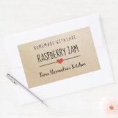 Moderne Raspberry jam karton zelfgemaakt met liefd Rechthoekige Sticker (Envelop)