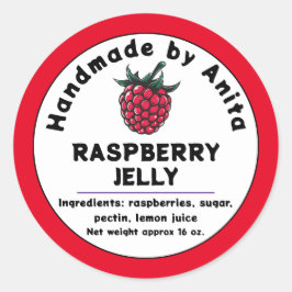 Moderne Raspberry Jam of Jelly Canning Jar Label