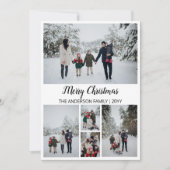 Moderne Raster Foto Prettig Kerstfeest Feestdagenkaart (Voorkant)