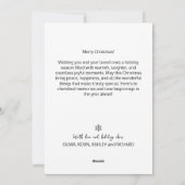 Moderne Raster Foto Prettig Kerstfeest Feestdagenkaart (Achterkant)