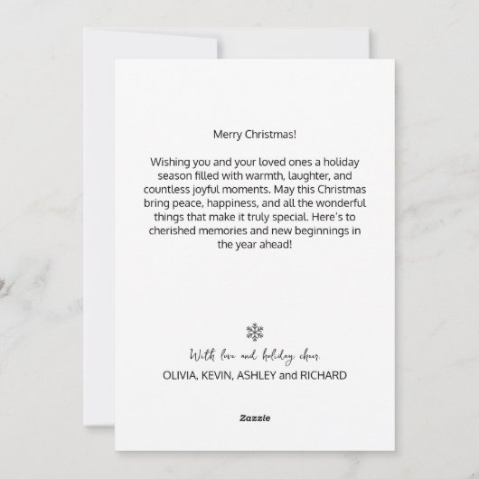 Moderne Raster Foto Prettig Kerstfeest Feestdagenkaart (Achterkant)