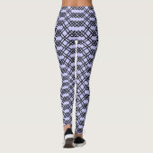 Moderne raster Geometrische lichte periwinkle & Bl Leggings (Achterkant)