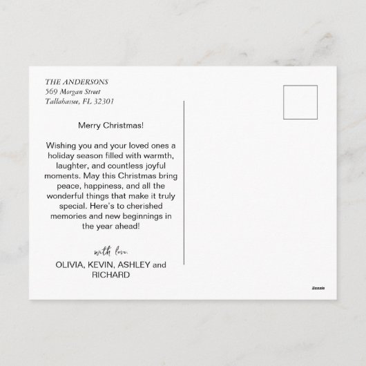 Moderne rasterfoto Vrolijk kerstfeest Feestdagenkaart (Achterkant)