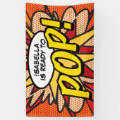 Moderne Ready to POP Baby Shower Sprinkle Spandoek (Verticaal)