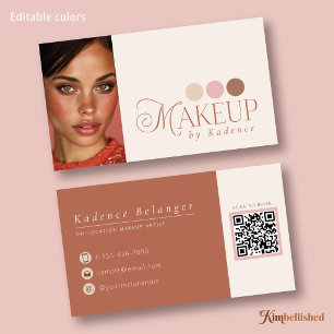 Moderne Readymade Logo Foto Make-up Artiest Visitekaartje