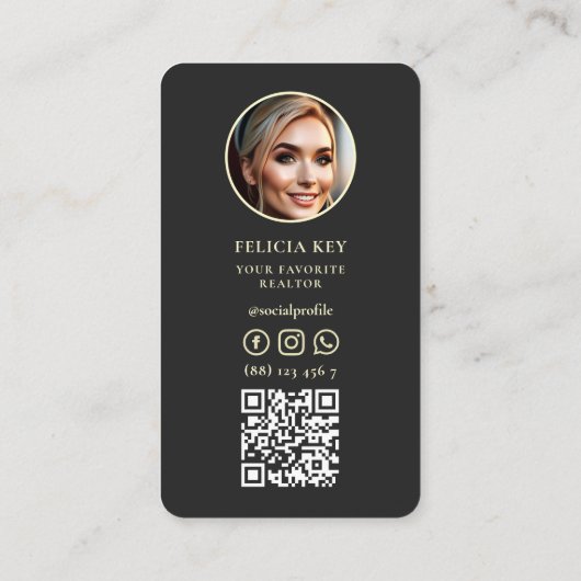 MODERNE REAL ESTATE AGENT REALTOR UNLOCK DREAM HOM VISITEKAARTJE (Achterkant)