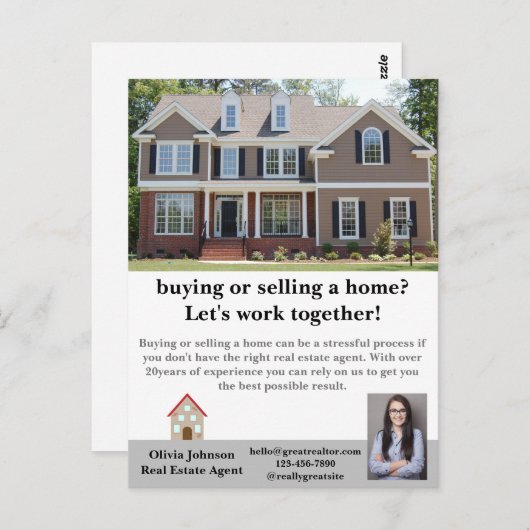 Moderne real estate makelaar aangepaste briefkaart (Voorkant / Achterkant)