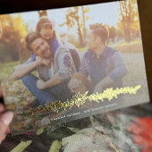 Moderne REAL GOLD Mistletoe-kerstfoto Folie Feestdagenkaart