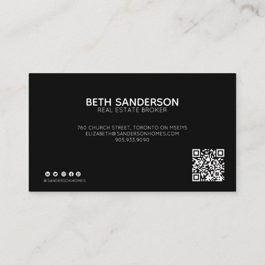 Moderne real-state UW QR-CODE-Visitekaartje Visitekaartje (Achterkant)