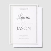 Moderne Real Vellum Overlay Namen Kalligrafie Zwar Uitnodigingen (Offset)