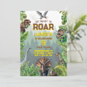 Moderne Realistische Dinosaurus Cool Verjaardag Kaart (Staand voorkant)