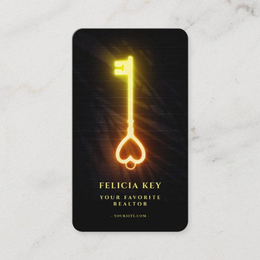 Moderne realtor Ggloed Love Key Real Estate Agent  Visitekaartje (Voorkant)