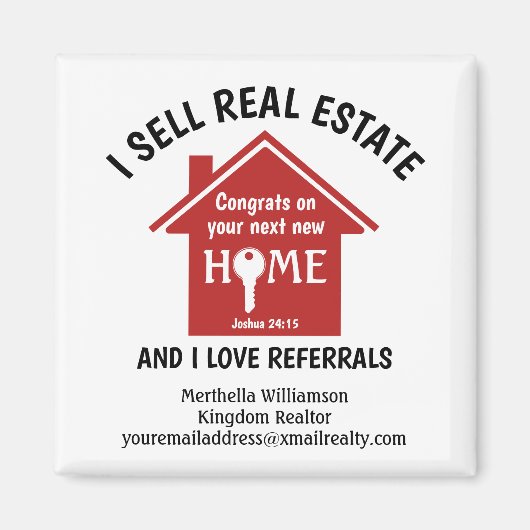 Moderne Realtor ik VERKOPER REAL ESTATE Magnet (Voorkant)