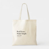 MODERNE REALTOR LIFE REAL ESTATE AGENT SLOGAN TOTE BAG (Achterkant)