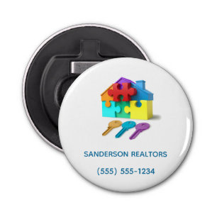 Moderne realtor Real Estate Business Promotion Button Flesopener
