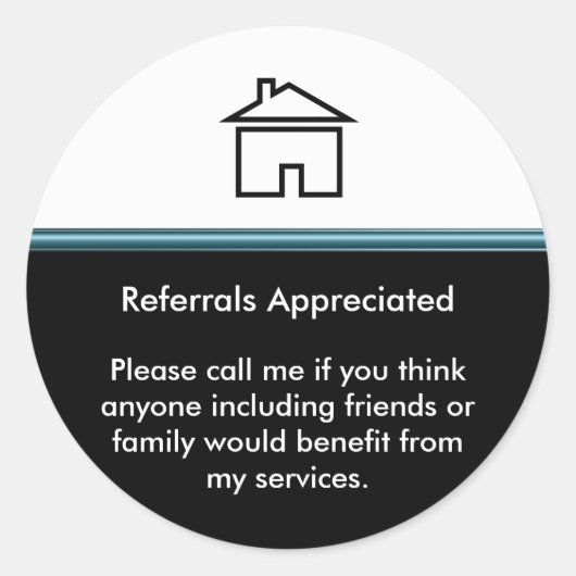 Moderne Realtor Referral Waardering Ronde Sticker (Voorkant)