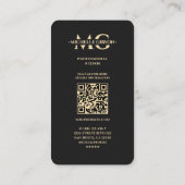 Moderne Realtor Zwart Goud Foto EHO Logo Monogram Visitekaartje (Achterkant)