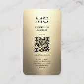 Moderne Realtor Zwart Gouden Sleutel Elegant Monog Visitekaartje (Achterkant)