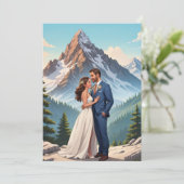 moderne receptie na een elopement met een gelukkig kaart (Staand voorkant)