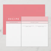 MODERNE RECEPTKAART organiseerblok minimaal koraal Bedankkaart (Voorkant / Achterkant)