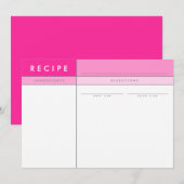 MODERNE RECEPTKAART organiseerblok minimal roze Bedankkaart (Voorkant / Achterkant)