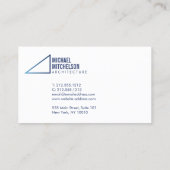 Moderne Rechterhoek Architectuur Blauw Visitekaartje (Achterkant)