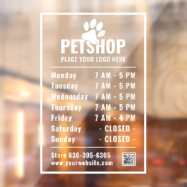 Moderne rechthoek je Logo openingstijden. Zakelijk Raamsticker