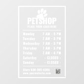 Moderne rechthoek je Logo openingstijden. Zakelijk Raamsticker (Vel)