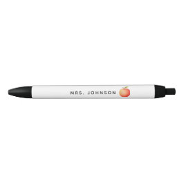 Moderne Red Apple-leraar met monogram Zwarte Inkt Pen