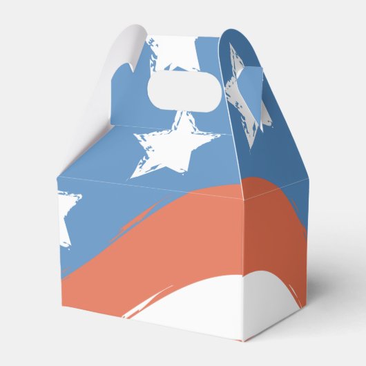 Moderne Red Blue Happy Independence Day Patriotic Bedankdoosjes (Achterkant)