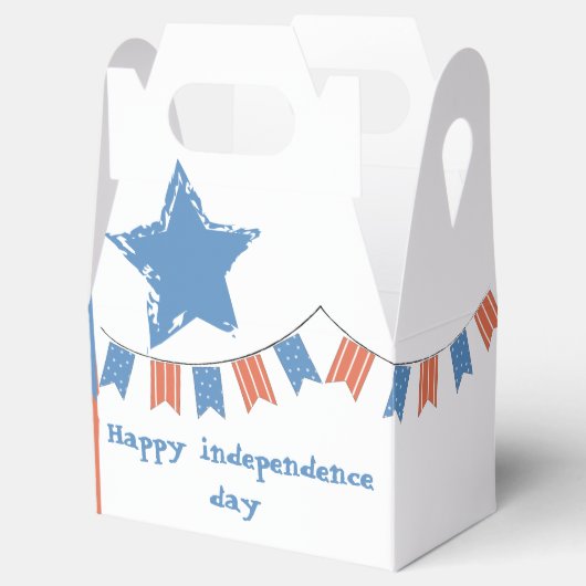 Moderne Red Blue Happy Independence Day Patriotic Bedankdoosjes (Geopend)