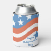 Moderne Red Blue Happy Independence Day Patriotic Blikjeskoeler (Blikje Voorkant)