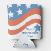 Moderne Red Blue Happy Independence Day Patriotic Blikjeskoeler (Achterkant)