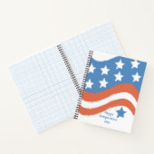 Moderne Red Blue Happy Independence Day Patriotic Notitieboek (Binnen)