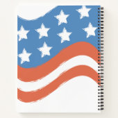 Moderne Red Blue Happy Independence Day Patriotic Notitieboek (Achterkant)