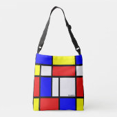Moderne Red Blue White Abstract Crossbody Tas (Achterkant)